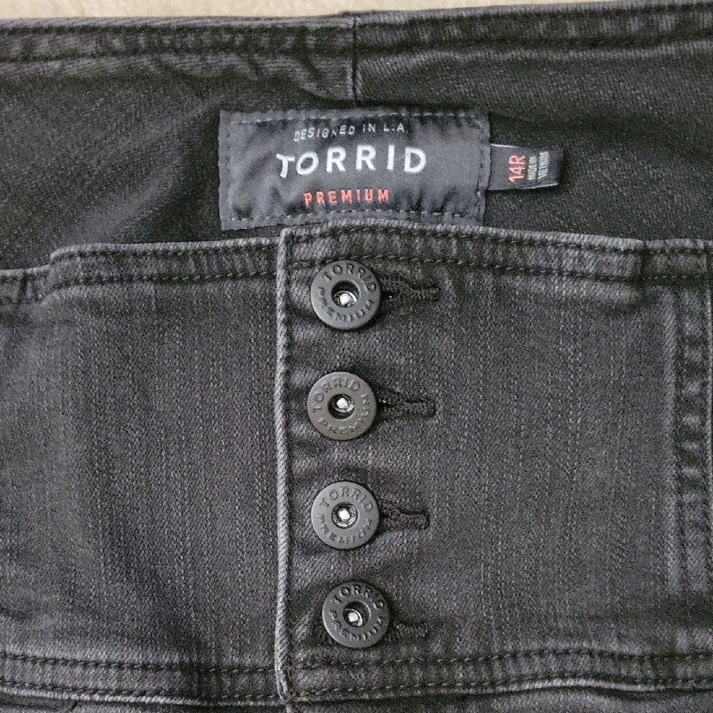 Torrid Premium Black Button-Up Denim Corest Jeggings 14R